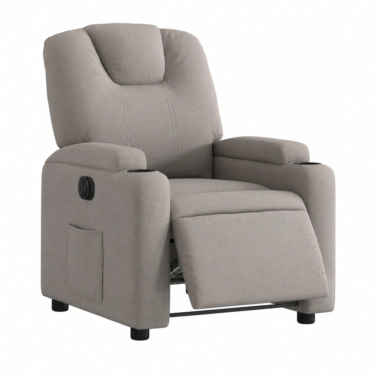 Fauteuil relax, réglable, en tissu, coloris taupe, pour le salon
