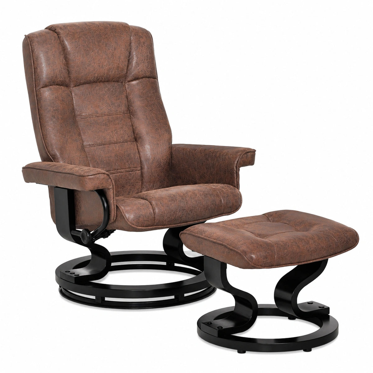 Chaise longue, pivotant, coloris brun, pour la terrasse ou le jardin