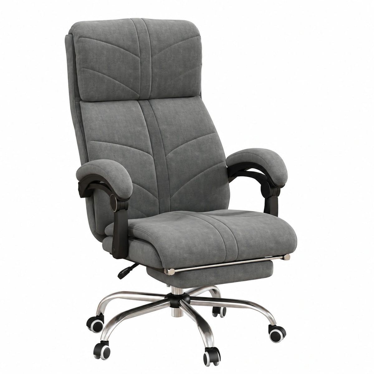 Bureau, sur roulettes, en velours, coloris gris, pour l’espace de travail