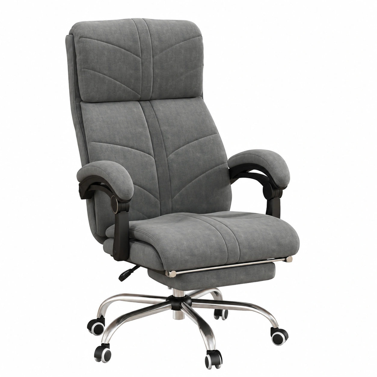 Bureau, sur roulettes, en velours, coloris gris, pour l’espace de travail