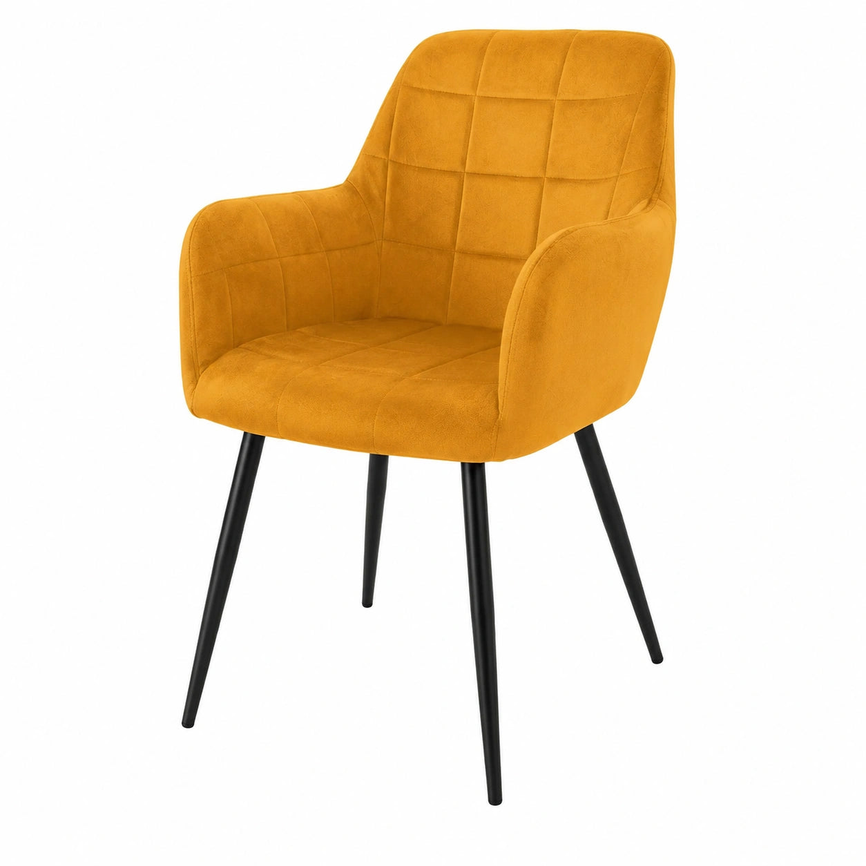 Fauteuil, en métal et velours, rembourré, coloris noir, pour le salon ou la chambre
