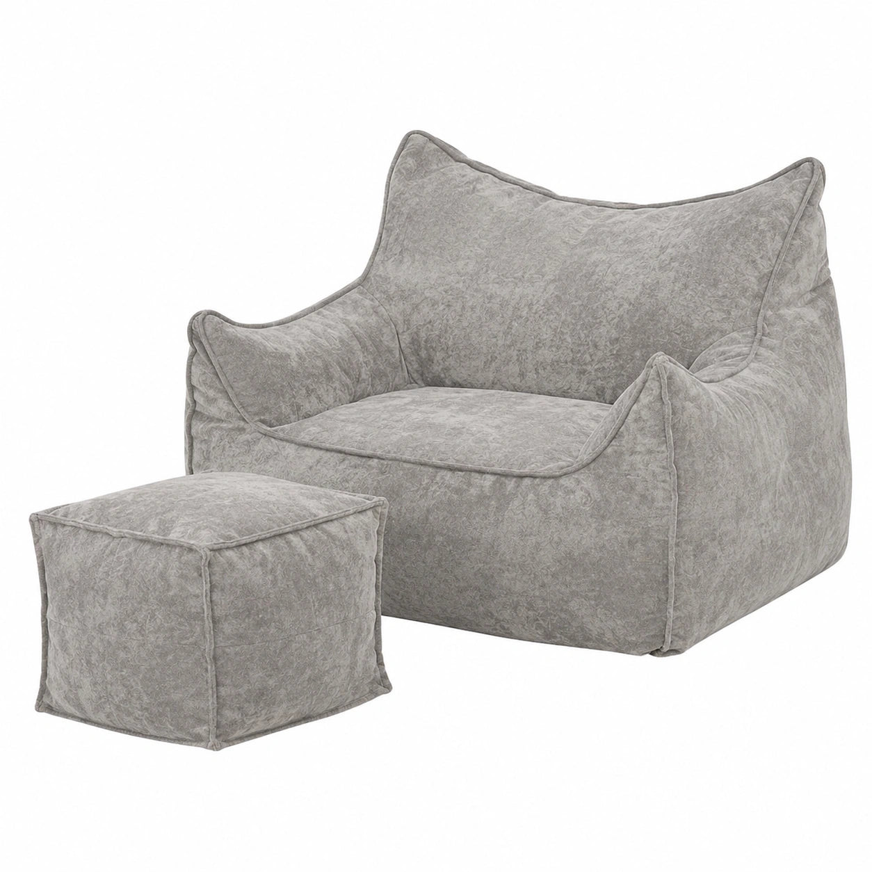 Fauteuil, en velours, coloris gris, pour le salon ou la chambre