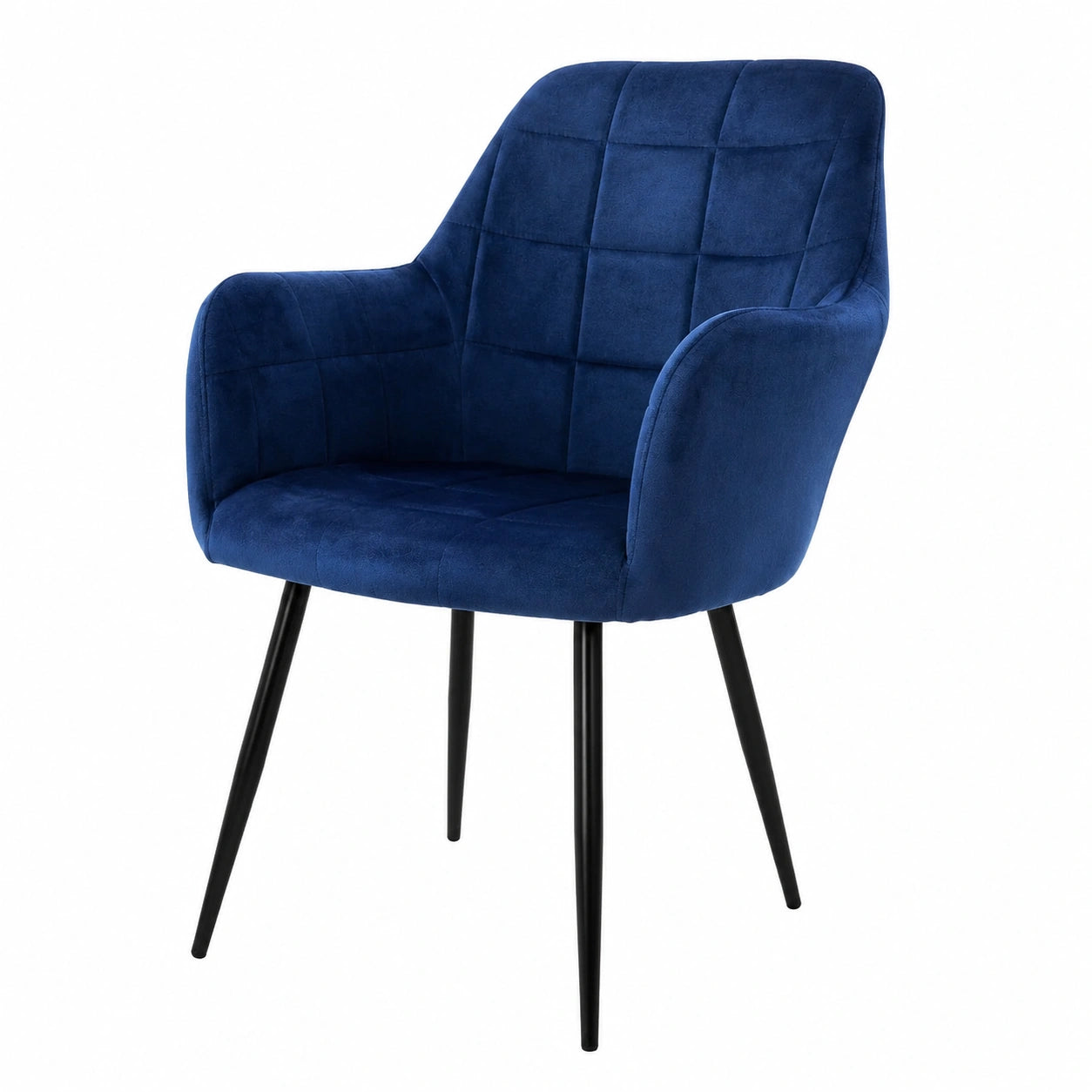 Bureau, rembourré, en métal et velours, coloris noir et bleu, pour l’espace de travail