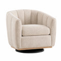 Fauteuil, pivotant, en métal, coloris beige, pour le salon ou la chambre