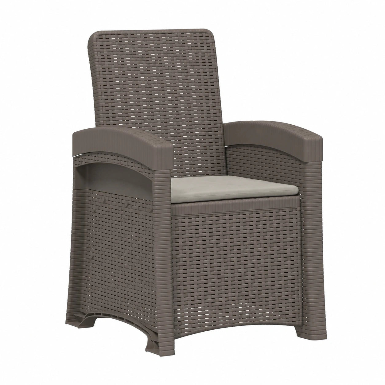 Fauteuil, en résine tressée, réglable, coloris gris, pour le salon ou la chambre
