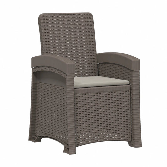Fauteuil, en résine tressée, réglable, coloris gris, pour le salon ou la chambre