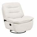 Fauteuil relax, pliable, pivotant, avec rangement, en lin et tissu, coloris beige, pour le salon