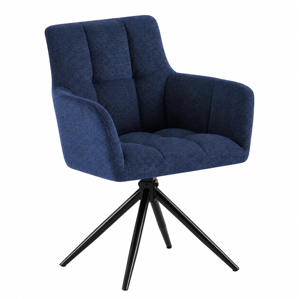 Fauteuil, pivotant, coloris noir et bleu, pour le salon ou la chambre
