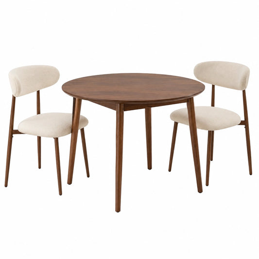Fauteuil, en noyer et métal, rembourré, coloris beige, pour le salon ou la chambre