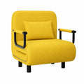 Canapé convertible, réglable, coloris jaune, 1 place, pour le salon ou la chambre d’amis