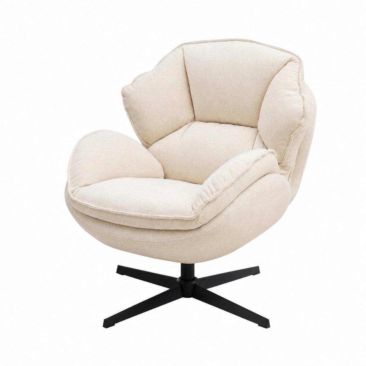 Fauteuil, pivotant, coloris beige, pour le salon ou la chambre