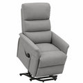 Fauteuil relax, en lin et tissu, coloris gris, pour le salon