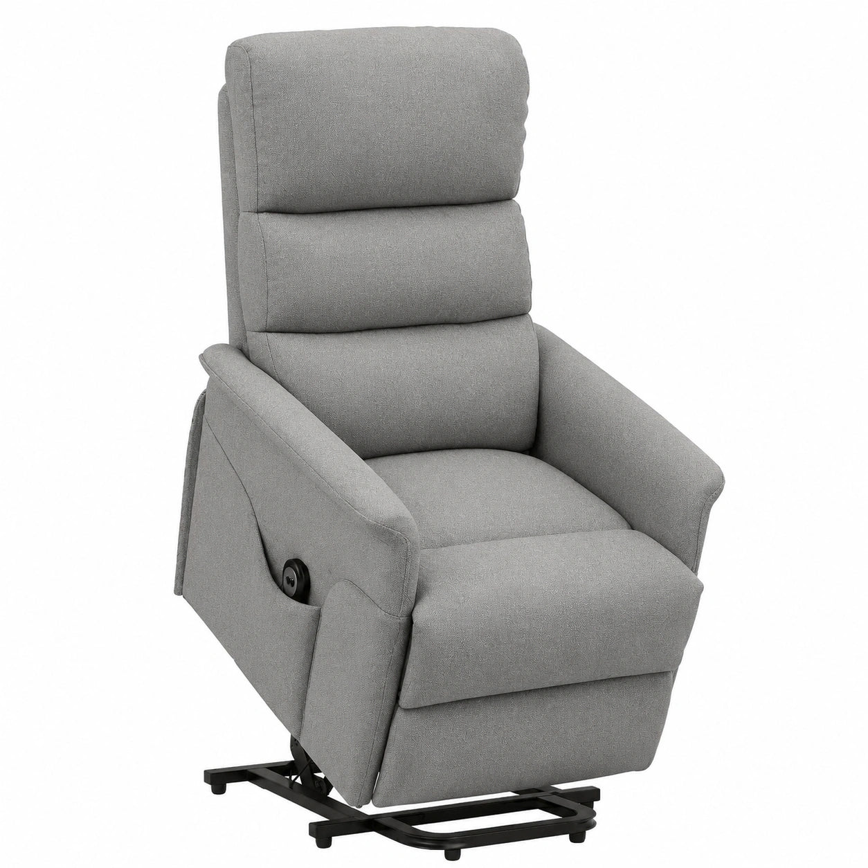Fauteuil relax, en lin et tissu, coloris gris, pour le salon