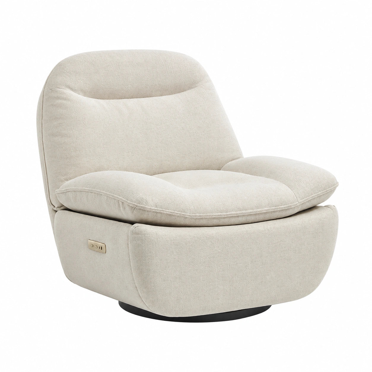 Fauteuil relax, avec prise intégrée, coloris beige, pour le salon