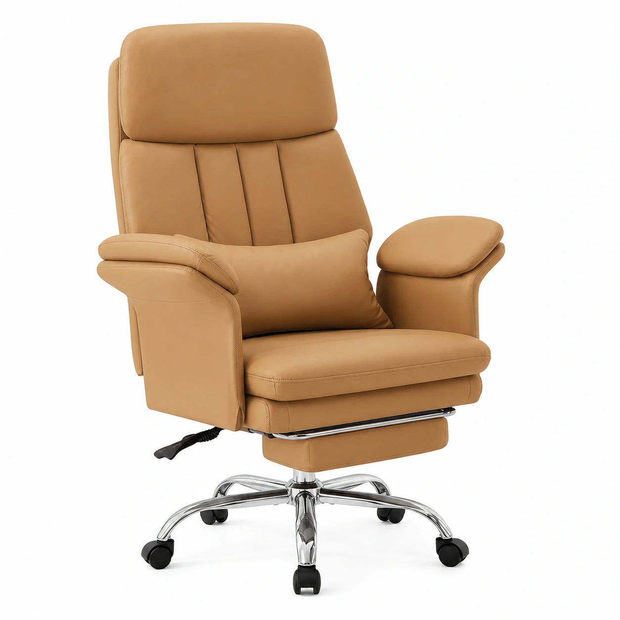 Bureau, pivotant, en cuir, coloris marron, pour l’espace de travail