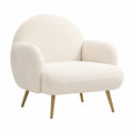 Fauteuil, en métal, coloris blanc et doré, pour le salon ou la chambre