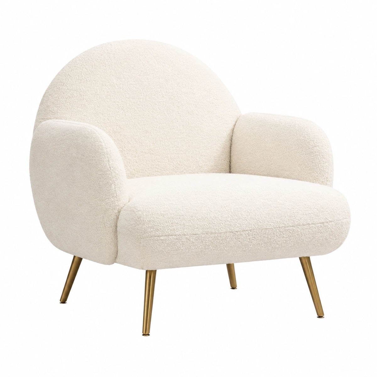 Fauteuil, en métal, coloris blanc et doré, pour le salon ou la chambre