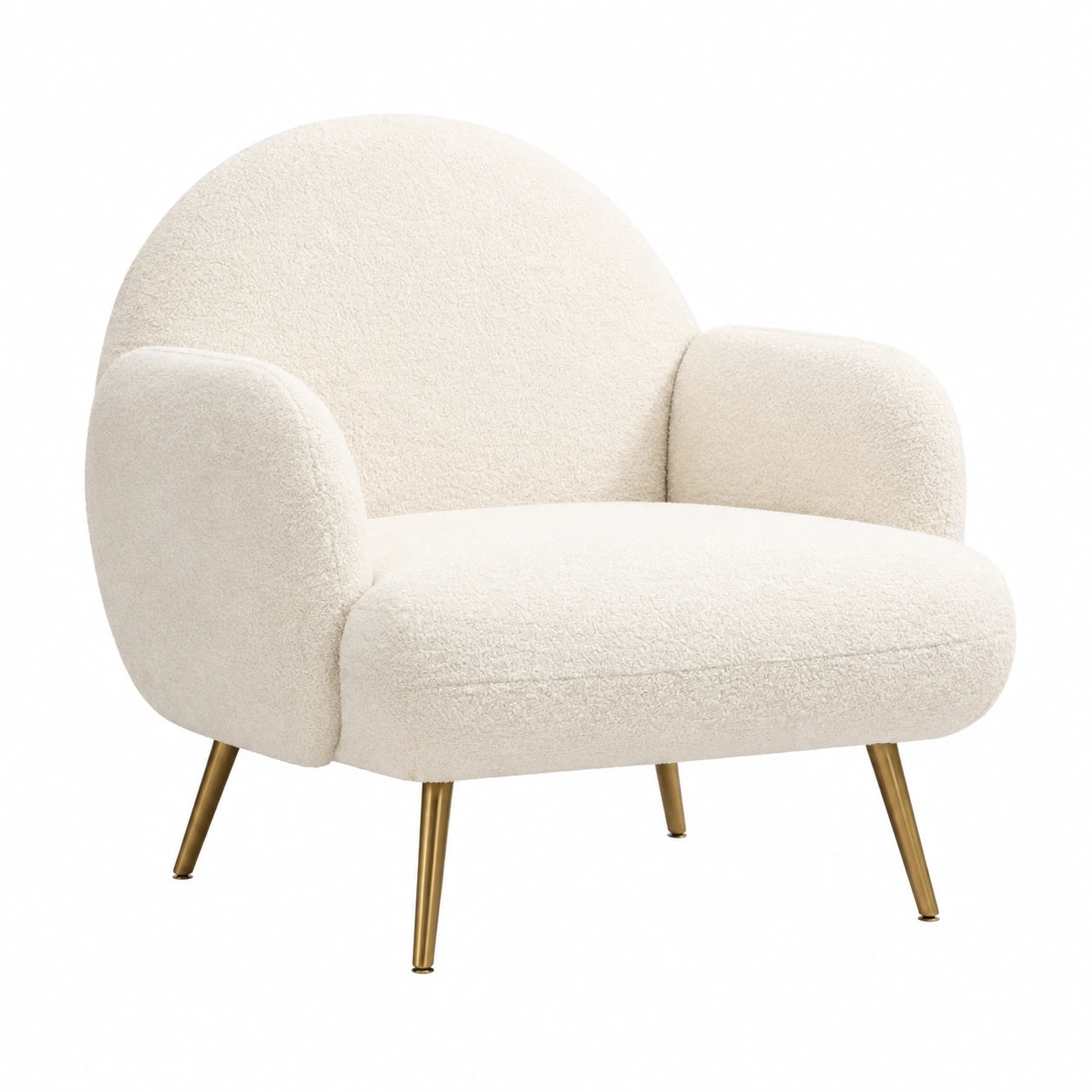Fauteuil, en métal, coloris blanc et doré, pour le salon ou la chambre