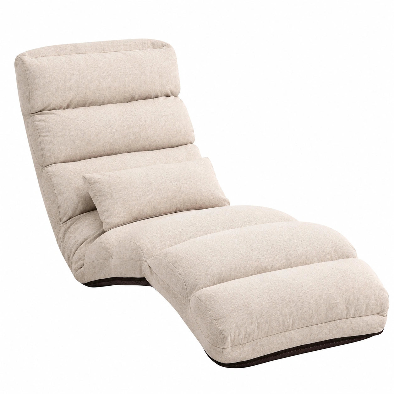 Canapé, 1 place, convertible, réglable, coloris beige, 58 x 119 x 78 cm, pour le salon