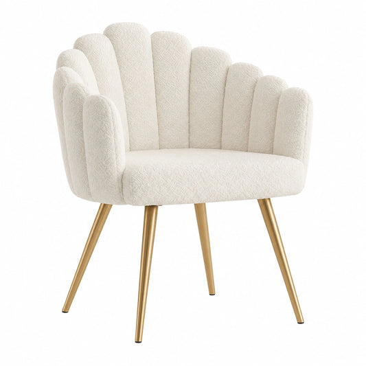 Fauteuil, en métal, rembourré, coloris blanc, pour le salon ou la chambre