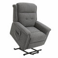 Fauteuil relax, en lin et tissu, coloris gris, pour le salon