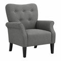 Fauteuil, en tissu, coloris gris, pour le salon ou la chambre