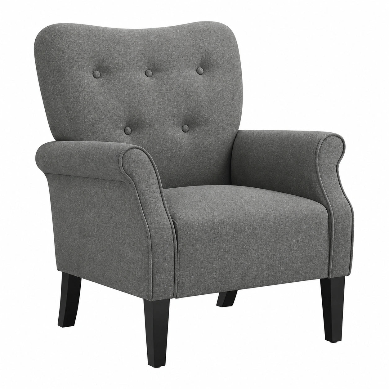 Fauteuil, en tissu, coloris gris, pour le salon ou la chambre